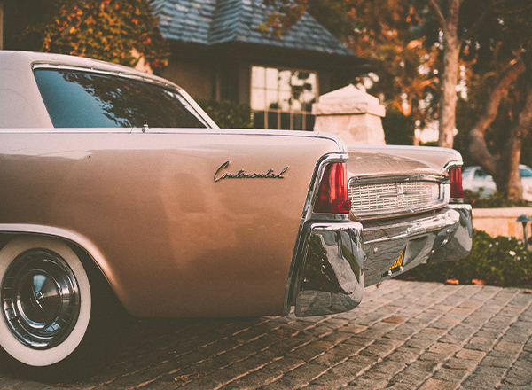 classic car side back view